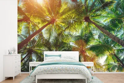 Obrázek produktu pro MuchoWow® Fototapety do obývacího pokoje nebo ložnice tapety vinylové motivy tapety Palmový les 330x220cm