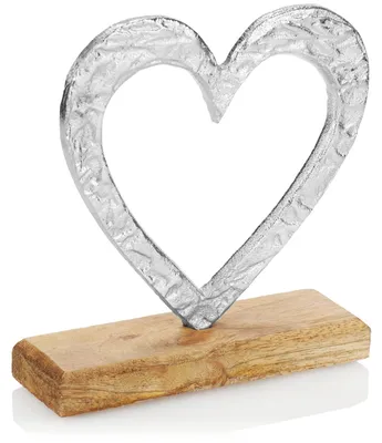 Productafbeelding van Metalen decoratief beeldje op houten voet, 1 stuk, voor in huis