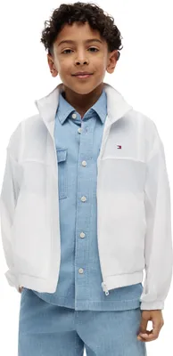 Productafbeelding van Tommy Hilfiger kinderwindjack, uni, met opstaande kraag, wit, maat 14