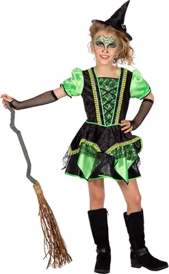 Image de Robe de sorcière verte enfant 116