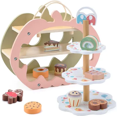 Produktbild von Holz-Kochset für Tee 11-teilig Braun/Rosa Kreatives