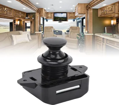 Produktbild von Schranktür-Druckknopfriegel, Zinklegierung, exquisites Schrankknopfschloss für Wohnmobil, Schwarz