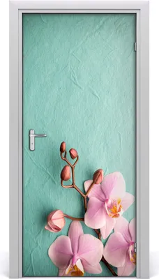 Produktbild von Tulup Türaufkleber 95x205 cm Dekorative Aufkleber Selbstklebend Wasserdichte Tapete Abnehmbar Schlafzimmer Wohnzimmer Wohnkultur - rosa Orchideen