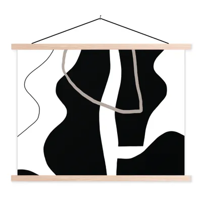 Produktbild von MuchoWow® Textilposter Abstrakt - Minimalismus - Design 120x90 cm mit holzfarbenen Rahmen - Magnetisch