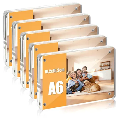 Zdjęcie produktu dla Akrylowe ramki na zdjęcia 10 x 15 cm, 5 sztuk, przezroczyste, do zdjęć