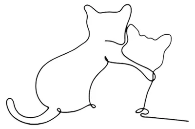 Katzen-Wanddeko aus Metall, 37x38 cm, minimalistisch