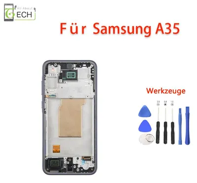 Produktbild von Für Samsung Galaxy A35 SM-A356B LCD Display (OLED) mit Rahmen + Werkzeuge