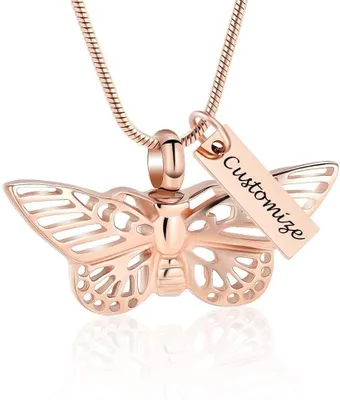 Immagine prodotto di Ciondolo commemorativo a forma di farfalla, mini urna di 2,5 cm, per conservare i ricordi