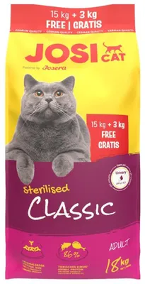 Produktbild von Katzenfutter trocken JosiCat Sterilised Classic 15 + 3kg