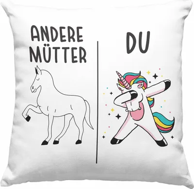 Produktbild von Trendation - Deko-Kissen mit Füllung 40x40 mit Spruch für Mutter Mama Muttertag Muttertagsgeschenk von Tochter Beste Mami (Blau)