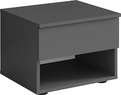 Immagine prodotto di Set di 2 comodini - 1 vano e 1 cassetto - grigio grafite - Collezione NOFI