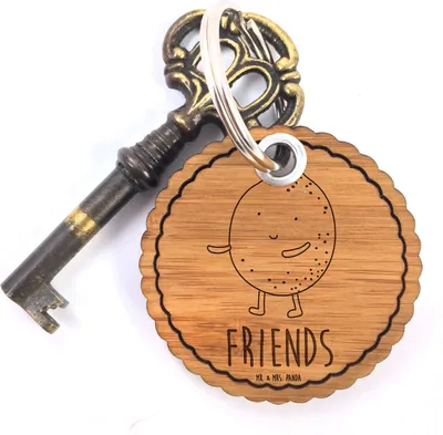 Produktbild von Mr. & Mrs. Panda Schlüsselanhänger Beste Freunde Zitrone - Transparent - Geschenk, Fehlende Keywords, Anhänger, Lustige Sprüche, Holzanhänger, Holz, Taschenanhänger