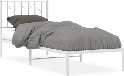 Produktbild von vidaXL Bettgestell mit Kopfteil Metall Weiß 80x200 cm