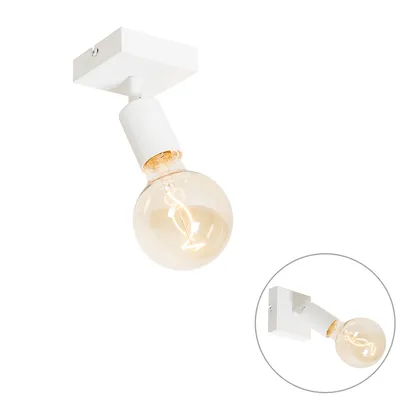 Produktbild von QAZQA - Modern Modernes Spotweiß quadratisch - Facil I Wohnzimmer I Schlafzimmer - Stahl Quadratisch - LED geeignet E27