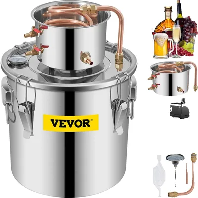 Productafbeelding van VEVOR Alcohol destilleerinstallatie, destilleerapparaat, 30 liter, voor thuisgebruik, wijnstilleerder, pomp