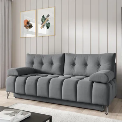 Produktbild von Sofa 3-Sitzer BERGEN mit Schlaffunktion & Bettkasten, Dunkelgrau