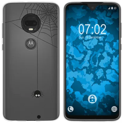 Produktbild von PhoneNatic Case kompatibel mit Motorola Moto G7 Silikon-Hülle Herbst Spinne/Spider M3
