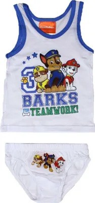 Produktbild von PAW Patrol 2tlg. Set Jungen Unterwäsche Hemd Slip weiß (122/128)