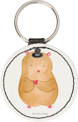 Produktbild von Mr. & Mrs. Panda Taschenanhänger Hamster Hut - Weiß - Geschenk, Magier, Zwerghamster, Zauberer, schlüsselanhänger klein, Bunt, Gute Laune, anhänger schlüssel, Zylinder