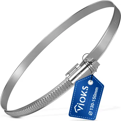 Produktbild von Schlauchschelle 9mm Bandbreite Ø130-150 mm W2 Chromstahl Schneckengewinde Klemme Rohrschelle