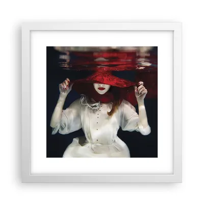 Produktbild von Gerahmtes Poster - Weißer Rahmen - Mädchen Rot Hut - 30x30 cm - Wand Bild - Wanddeko - Wandbilder - Kunstposter - Wandposter - Bilderrahmen - Bilder - Kunstdruck - Wandbild - P2WAC30x30-4305