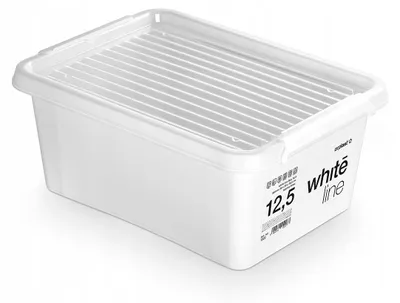 Image de Boîte de rangement MOXOM avec couvercle, gamme white.line, 12,5 litres