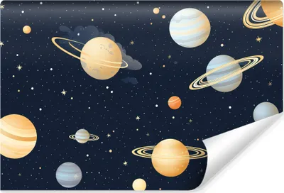 Produktbild von Muralo Selbstklebende Fototapete PLANETEN Sterne Wolken Weltraum Wanddeko Br. 368cm x Hö. 280cm