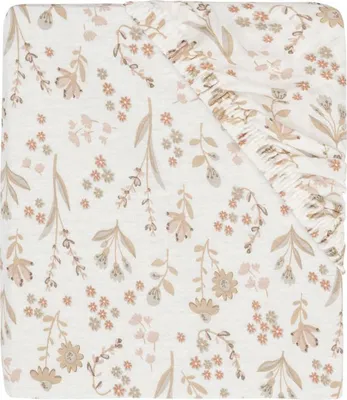 Produktbild von Jollein Bloomy Spannbettlaken - 70/75 x 140/150 cm - Jersey | Spannbettlaken & Molton