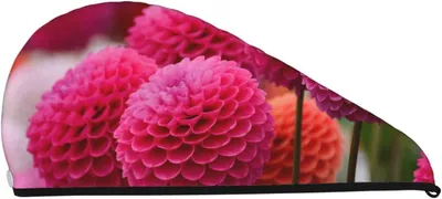 Produktbild von Rosa Blumen-Haarhandtuch aus Korallensamt zum schnellen Trocknen von langem, dickem und lockigem Haar