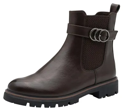 Image de Bottines Chelsea pour femmes MARCO TOZZI, avec boucle et talon bloc, couleur marron (café), taille 36 EU