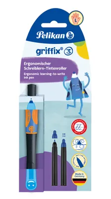 Produktbild von Pelikan griffix® Tintenschreiber für Linkshänder, Neon Black, Stick Pen, Pink, Schwarz, Kunststoff, Linkshändig, Sichtverpackung