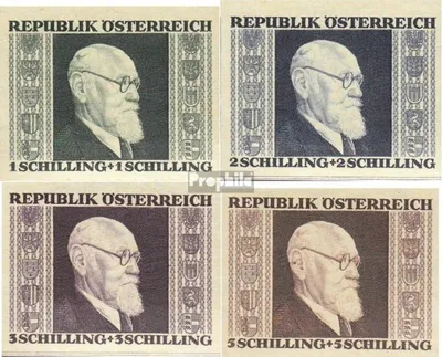Produktbild von Briefmarken Österreich 1946 Mi 772B-775B (kompl.Ausg.) ungezähnte Ausgabe postfrisch Wohltat