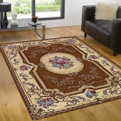 Immagine prodotto di Tappeto Velour antiscivolo AUBUSSON 140X200 cm BROWN | GalleriaFarah1970