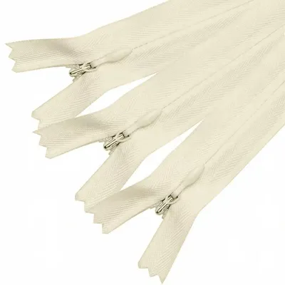 Productafbeelding van Set van 3 onzichtbare ritsen 18 cm in beige nylon voor naaiprojecten