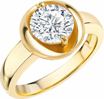 Produktbild von Zeeme Basic Ring 925/- Sterling Silber gelb 060 (19,1) Zirkonia weiß 360272317-1