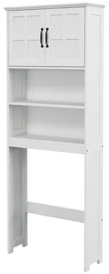 Produktbild von WC-Schrank, H?ngeschrank mit Nischen, Doppeltš¹rschrank, verstellbarer Einlegeboden