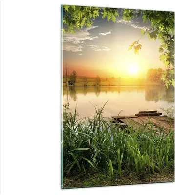 Produktbild von Bilder auf glas - Einteilig - Brücke See - 80x120cm - Glasbilder - Wandbilder - Bilder - Kunstdruck - zum Aufhängen bereit - Wanddekoration aus Glas - Glas Bilder - Wandbild auf Glas - GPA80x120-3914