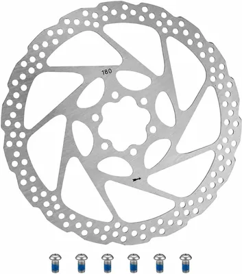 Imagen del producto de Disco de freno de 180 mm, acero inoxidable 1Cr13, con 6 agujeros, para bicicletas de montaña y bicicletas de carretera