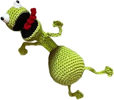 Produktbild von Süßer Türstopper – Gehäkeltes Tier – Hält Türen offen – Handgefertigtes Cartoon-Design – 12 cm – Frosch