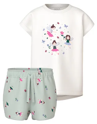 Produktbild von NAME IT Mädchen Nmfvigea Capsl Top Set, Cloud Dancer, 116 cm