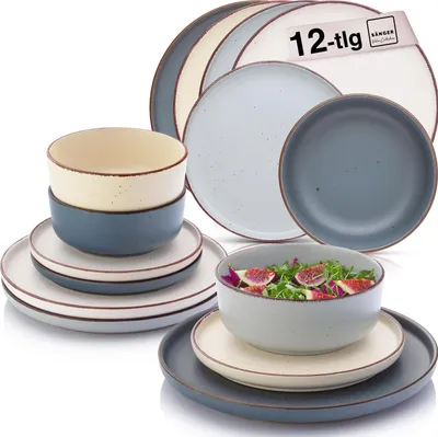 Produktbild von SÄNGER Steingut Geschirrset Bombay Moonlight 12 teilig für 4 Personen