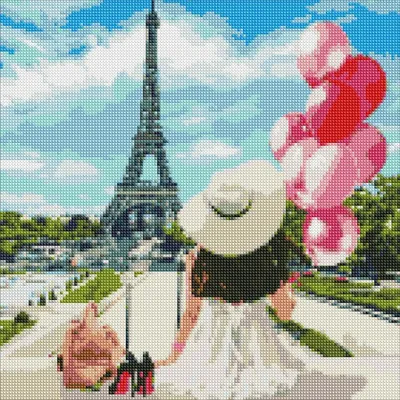 Obrázek produktu pro Diamantová mozaika Procházka ulicemi města 40x40 cm