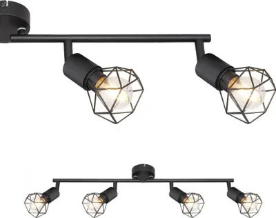 Zdjęcie produktu dla GLOBO 54802S-4, Czarny, Metal, IP20, I, E14, LED