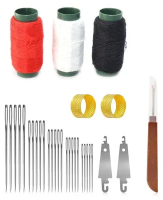 Nähset 34-teilig mit Nadeleinfädler, Fingerhüten & Nahttrenner