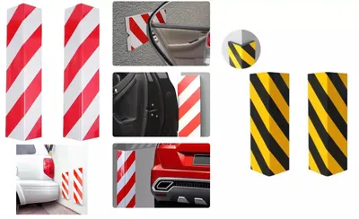 Produktbild von Garagen Kantenschutz selbstklebend 4er Set – Wandschutz für Autotür, reflektierender Eckschutz aus EVA Schaum-gelb/schwarz