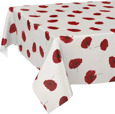Produktbild von Tischdecke Wachstuch Blumen Weiß Robust Wasserabweisend Breite 140 cm Länge 100 cm