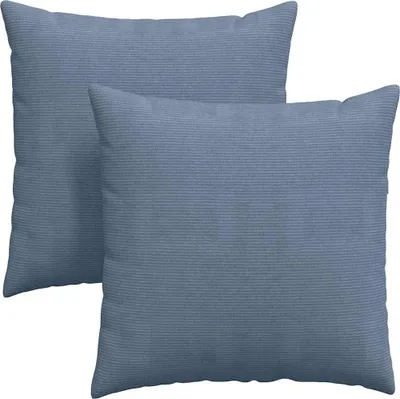 Image de vidaXL Coussins de canapé 2 pièces bleu 80 x 80 cm tissu velours côtelé
