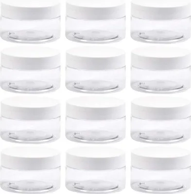 Produktbild von 12Pcs 100ml Mini Dosen Klare Kunststoffbehälter mit Deckel für Creme Schleim