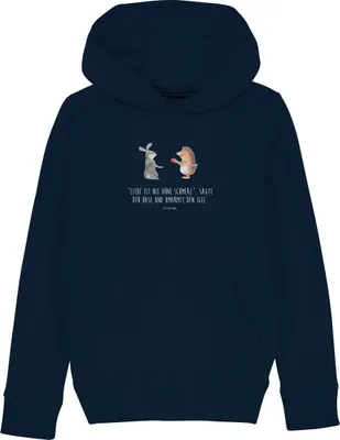 Produktbild von Mr. & Mrs. Panda Kinderpullover Hase Igel 7-8 Jahre (122/128) - French Navy - Geschenk, Liebe Spruch, Pullover, Herzschmerz, Hoodie, und, Trösten, Lustige Sprüche