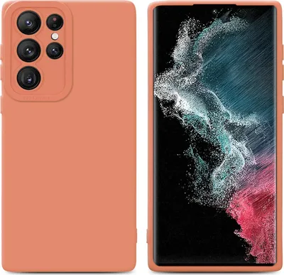 Zdjęcie produktu dla Pokrowiec Cadorabo do Samsung Galaxy S22 ULTRA w kolorze pomarańczowym silikonowe etui TPU na telefon komórkowy